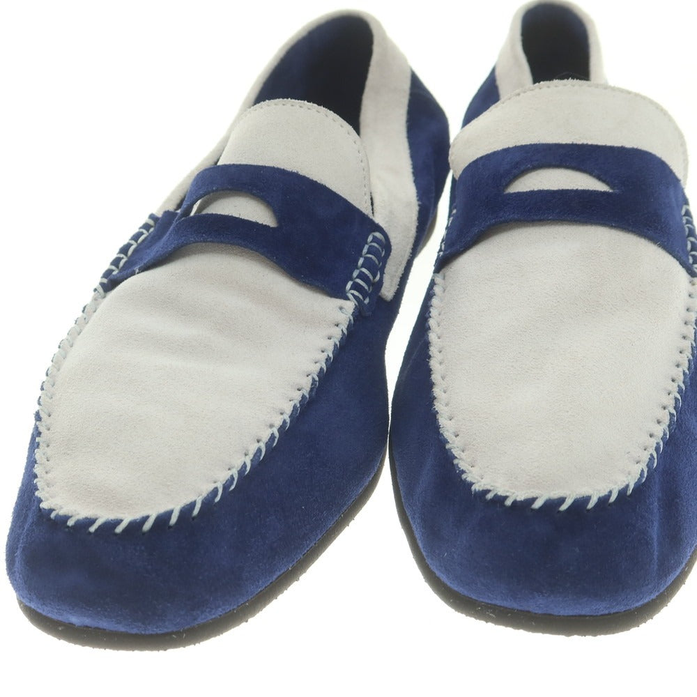 【中古】ディメッラ DI MELLA スエード コンビ コインローファー ブルーxオフホワイト【 6 】【 状態ランクB 】【 メンズ 】