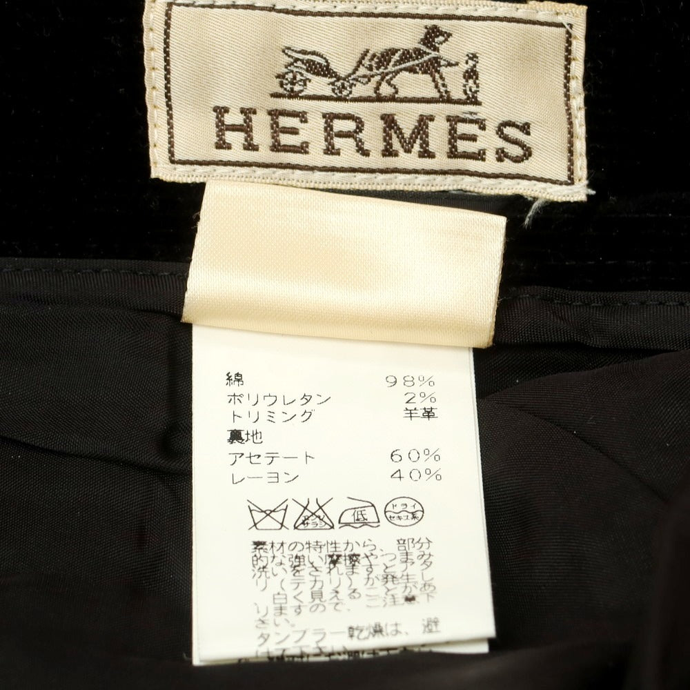 【中古】エルメス HERMES ストレッチコーデュロイ コーデュロイパンツ ブラック【 48 】【 状態ランクC 】【 メンズ 】