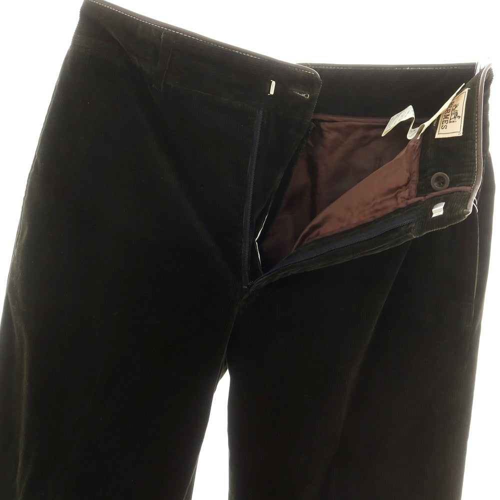 【中古】エルメス HERMES ストレッチコーデュロイ コーデュロイパンツ ダークオリーブ【 48 】【 状態ランクC 】【 メンズ 】