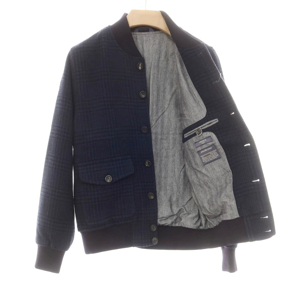 【中古】チルコロ1901 CIRCOLO 1901 ウールナイロン チェック スイングトップ ネイビーxブラック【 S 】【 状態ランクB 】【 メンズ 】
