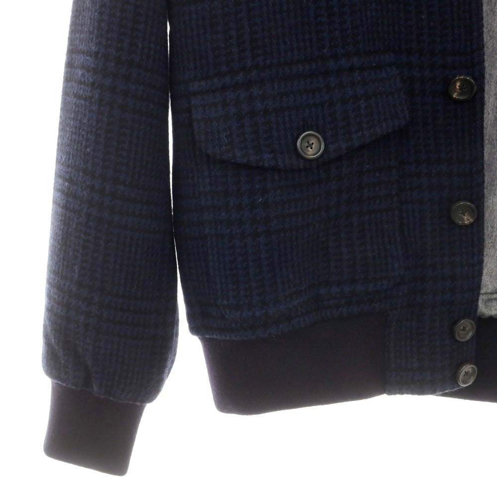 【中古】チルコロ1901 CIRCOLO 1901 ウールナイロン チェック スイングトップ ネイビーxブラック【 S 】【 状態ランクB 】【 メンズ 】