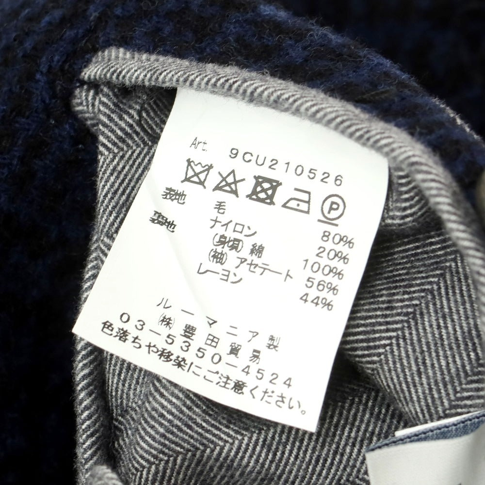 【中古】チルコロ1901 CIRCOLO 1901 ウールナイロン チェック スイングトップ ネイビーxブラック【 S 】【 状態ランクB 】【 メンズ 】