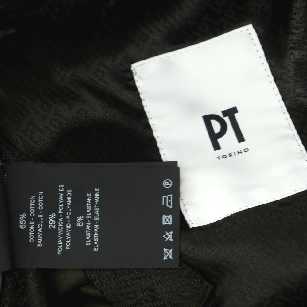 【中古】ピーティートリノ PT TORINO LAMDA ストレッチ コットンナイロン カジュアルスラックスパンツ オリーブ【 48 】【 状態ランクA 】【 メンズ 】