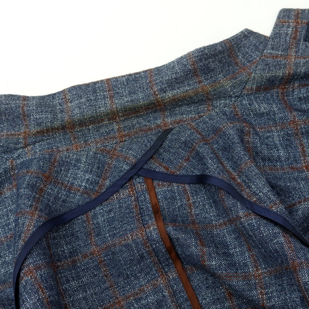 【中古】タリアトーレ TAGLIATORE レーヨン チェック テーラードジャケット ネイビー系xブラウン【 46 】【 状態ランクD 】【 メンズ 】