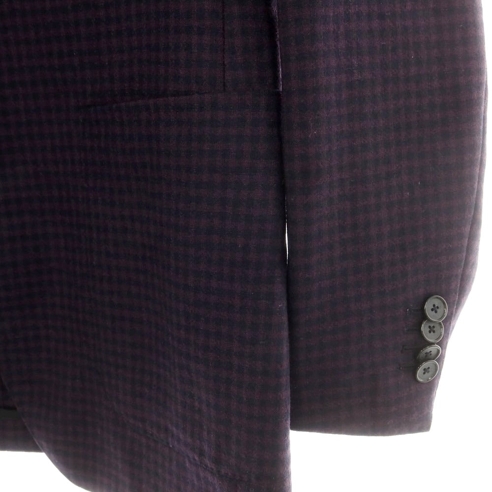 【中古】タリアトーレ TAGLIATORE ウール チェック テーラードジャケット パープルxネイビー【 46 】【 状態ランクB 】【 メンズ 】