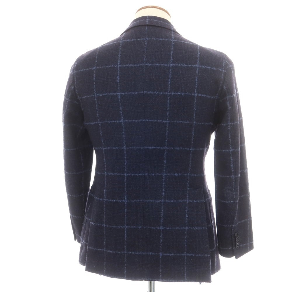 【中古】タリアトーレ TAGLIATORE ウール チェック テーラードジャケット ネイビーxブルー【 46 】【 状態ランクB 】【 メンズ 】