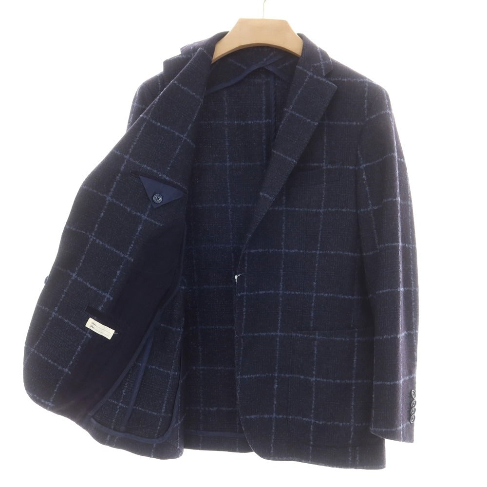 【中古】タリアトーレ TAGLIATORE ウール チェック テーラードジャケット ネイビーxブルー【 46 】【 状態ランクB 】【 メンズ 】