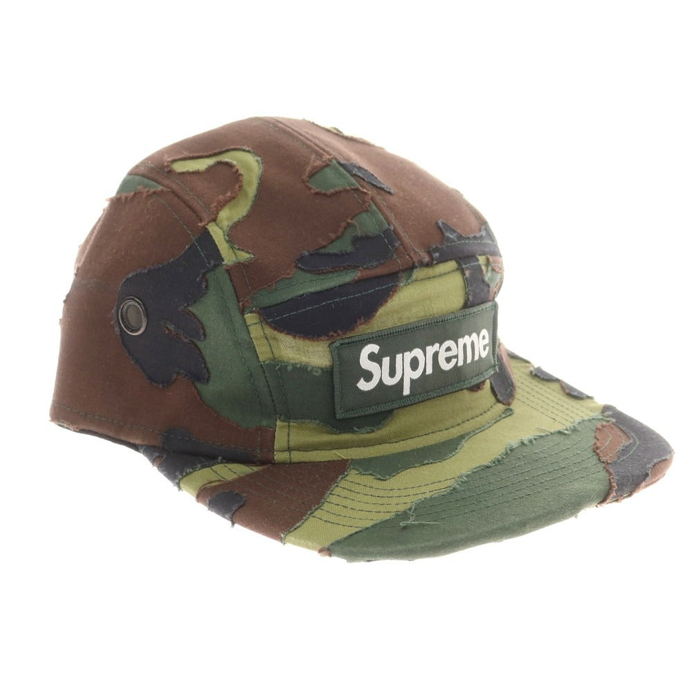 【中古】シュプリーム Supreme 2025年春夏 Layered Camo Camp Cap カモフラ キャンプキャップ グリーンxブラウン【 ONE SIZE(58cm) 】【 状態ランクA 】【 メンズ 】