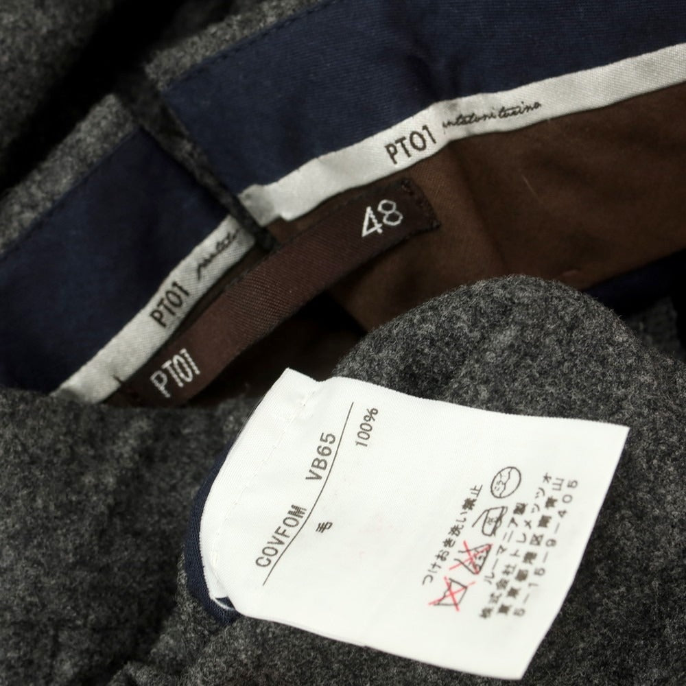 【中古】ピーティーゼロウーノ PT01 ウール カーゴスラックスパンツ ダークグレー【 48 】【 状態ランクB 】【 メンズ 】