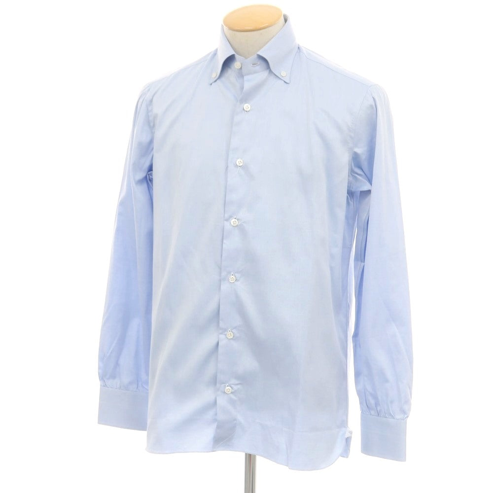 【新品】チリエッロ CIRIELLO コットン ボタンダウン ドレスシャツ ライトブルー【 38 】【 状態ランクN 】【 メンズ 】