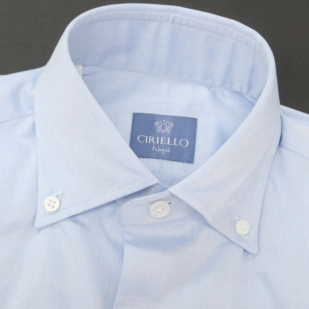 【新品】チリエッロ CIRIELLO コットン ボタンダウン ドレスシャツ ライトブルー【 42 】【 状態ランクN 】【 メンズ 】