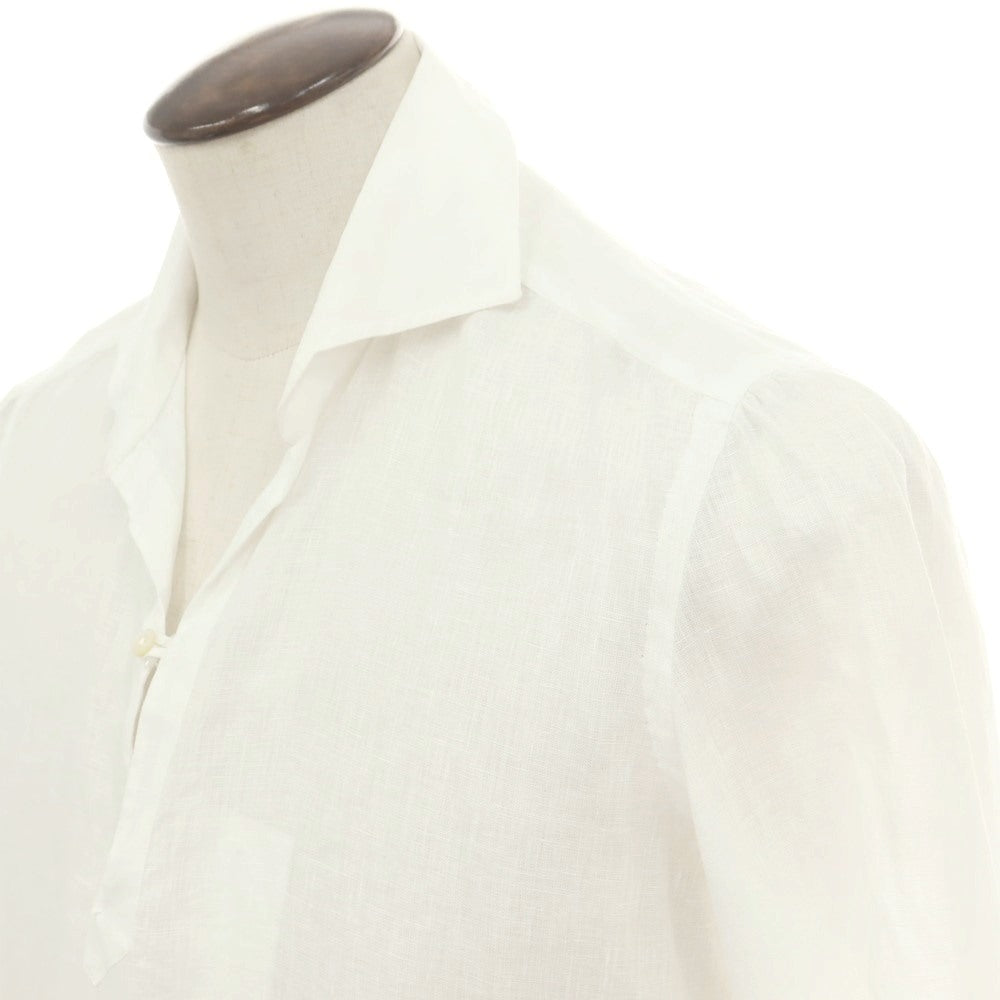 【新品】チリエッロ CIRIELLO リネン 七分袖 カプリシャツ ホワイト【 42 】【 状態ランクN 】【 メンズ 】