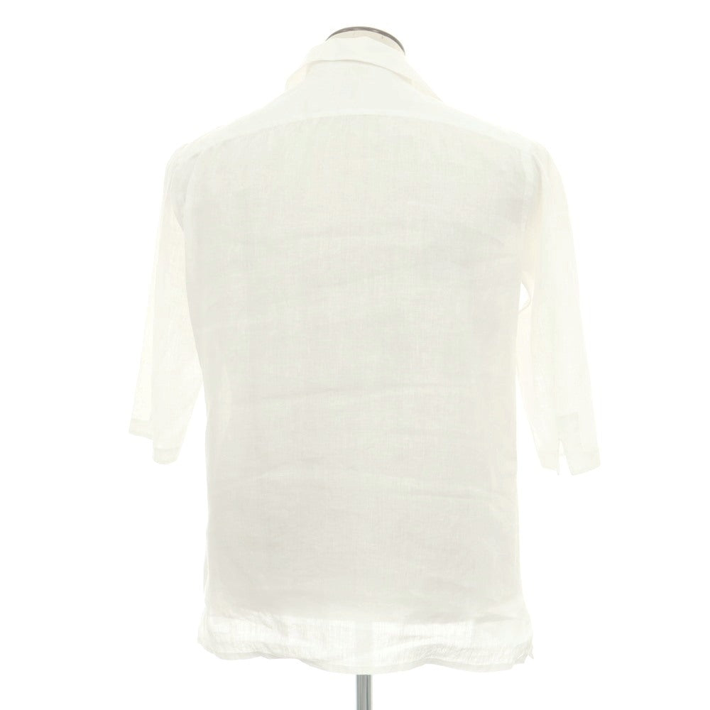 【新品】チリエッロ CIRIELLO リネン 七分袖 カプリシャツ ホワイト【 42 】【 状態ランクN 】【 メンズ 】