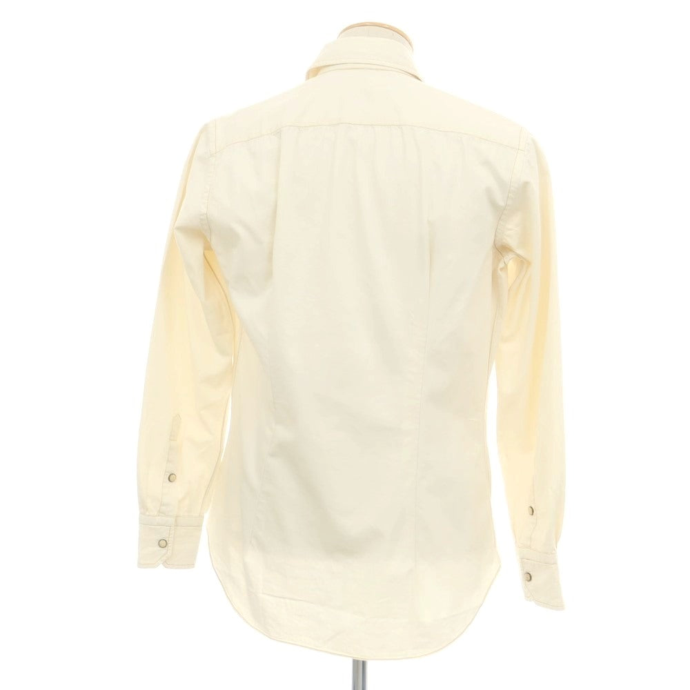 【新品】サンニーノ SANNINO コットン セミワイドカラー カジュアルシャツ アイボリー【 37 】【 状態ランクN 】【 メンズ 】