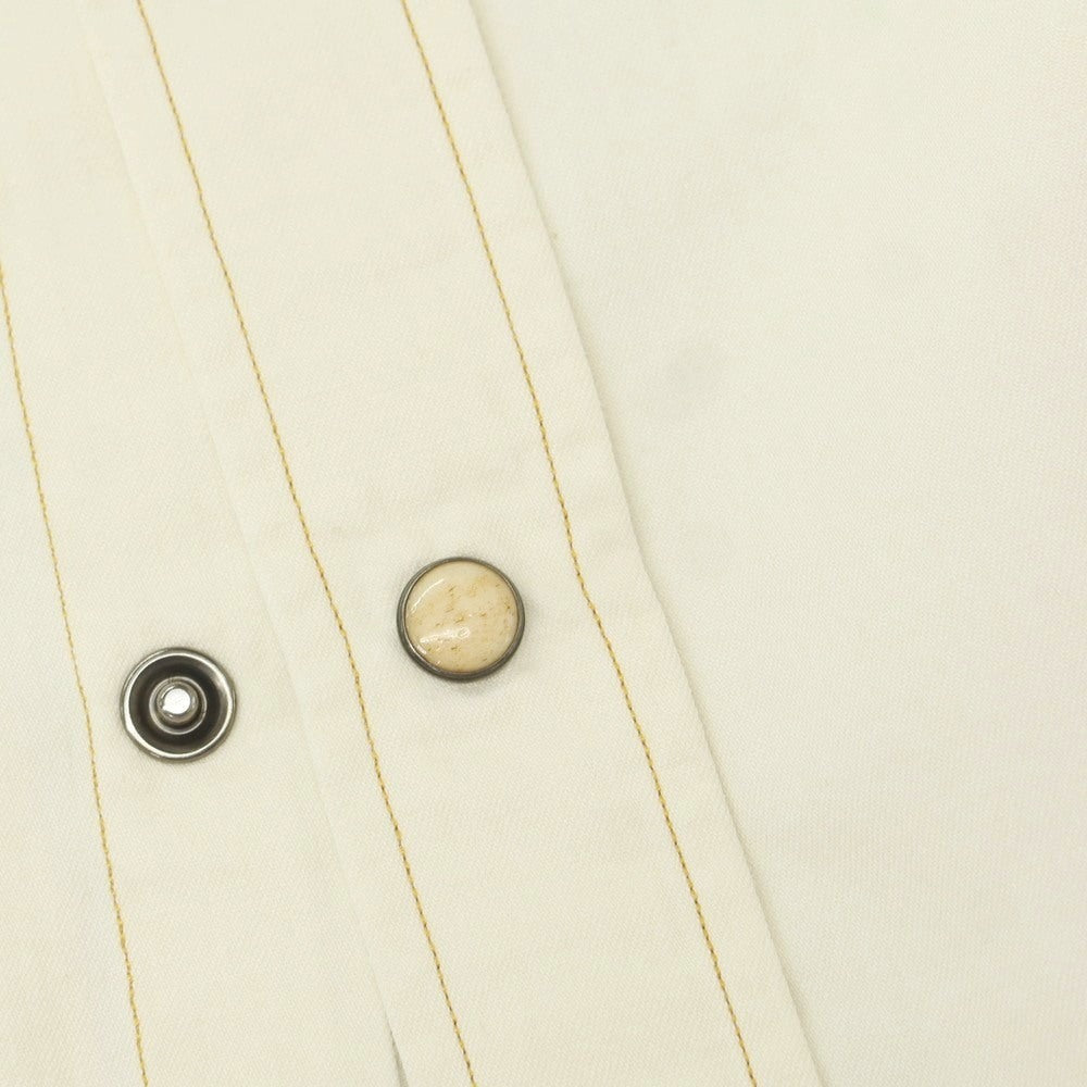 【新品】サンニーノ SANNINO コットン セミワイドカラー カジュアルシャツ アイボリー【 37 】【 状態ランクN 】【 メンズ 】