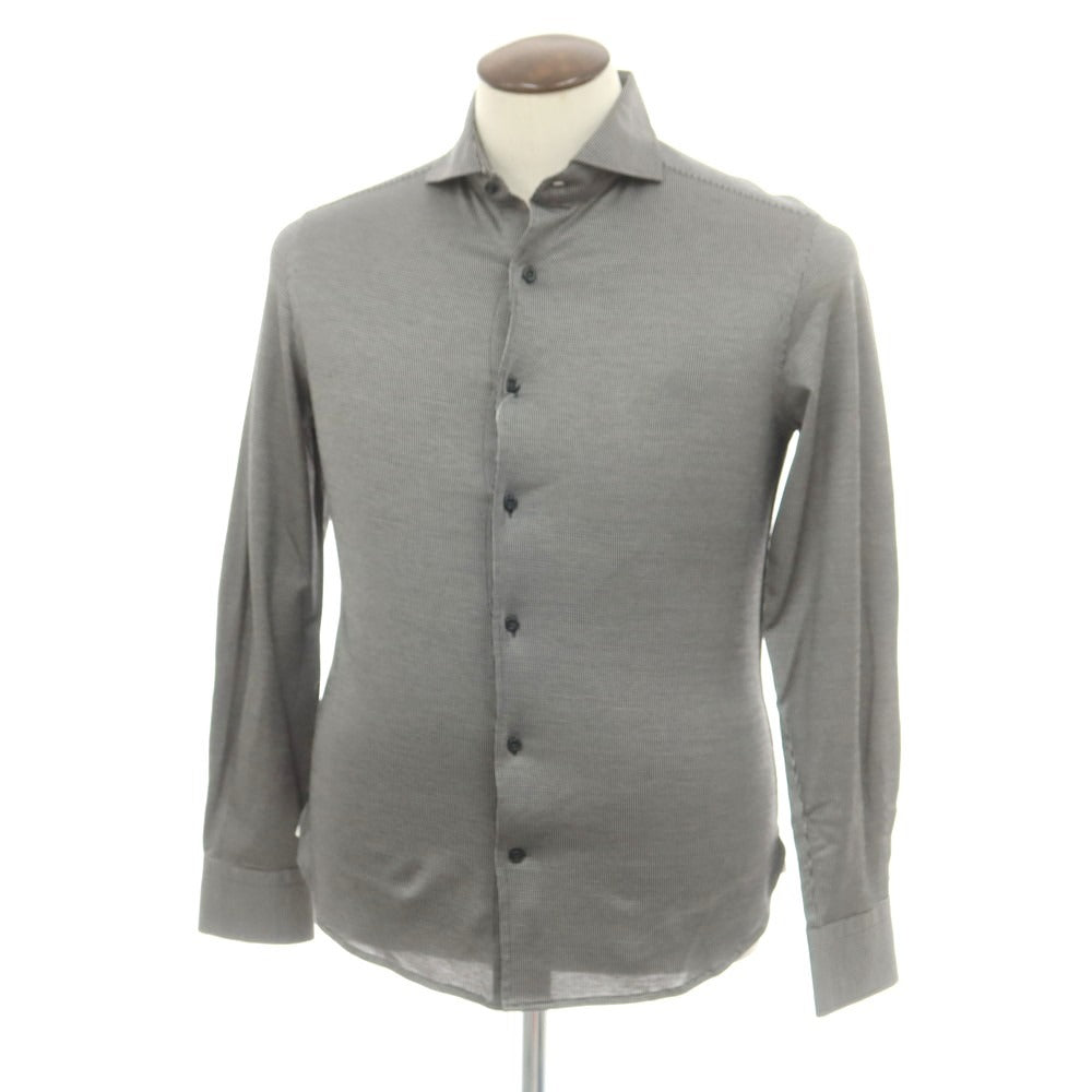 【中古】ギローバー GUY ROVER コットン チェック ホリゾンタルカラー カジュアルシャツ ブラックxホワイト【 L 】【 状態ランクB 】【 メンズ 】