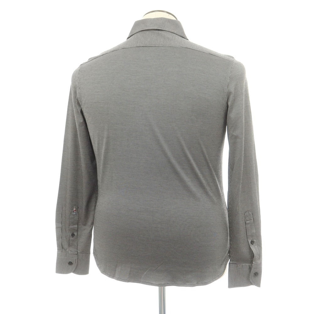 【中古】ギローバー GUY ROVER コットン チェック ホリゾンタルカラー カジュアルシャツ ブラックxホワイト【 L 】【 状態ランクB 】【 メンズ 】