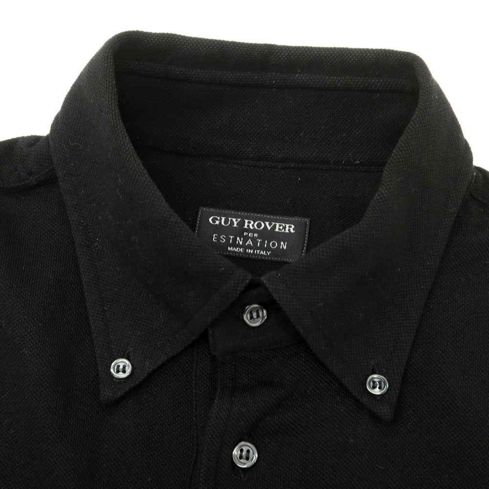 【中古】ギローバー GUY ROVER ESTNATION別注 鹿の子コットン 長袖ポロシャツ ブラック【 XL 】【 状態ランクC 】【 メンズ 】