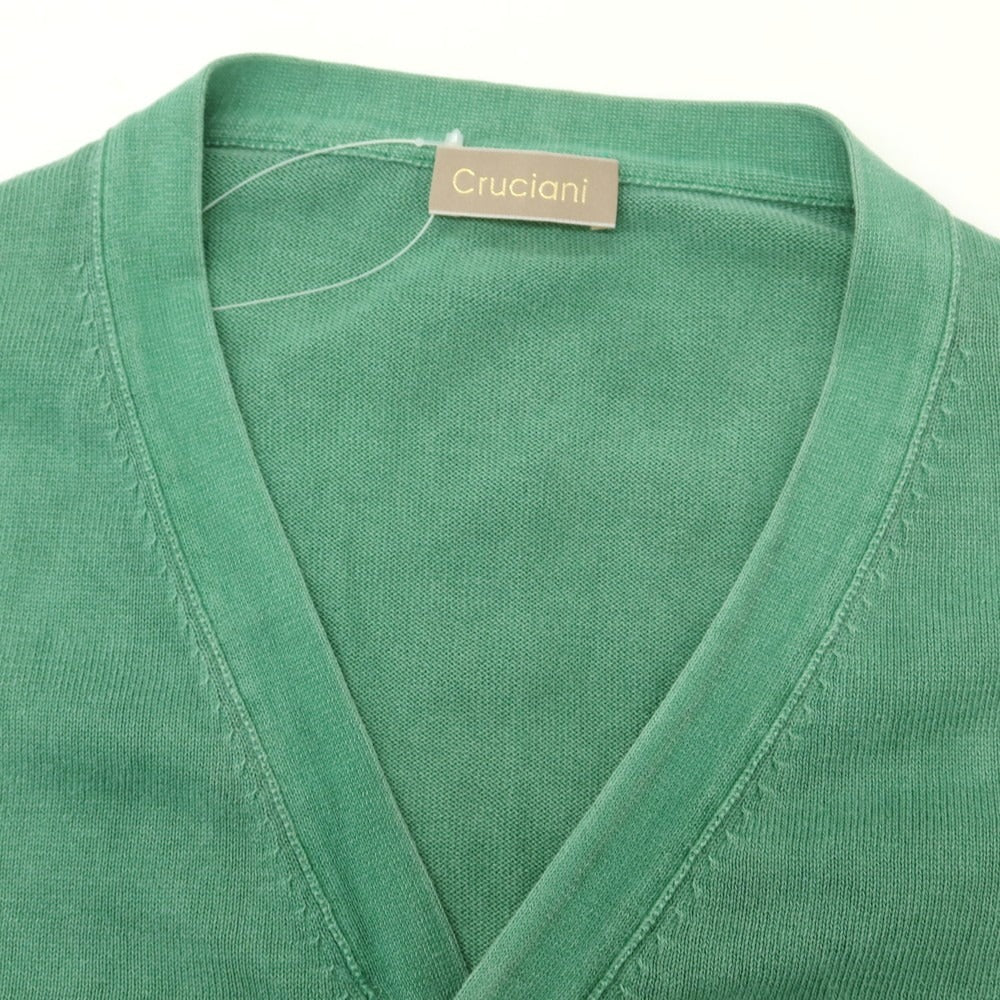 【中古】クルチアーニ CRUCIANI ハイゲージコットン カーディガン グリーン【 サイズ46 】【 状態ランクC 】【 メンズ 】