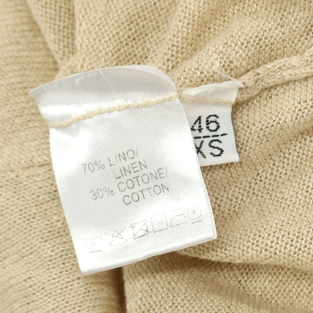 【中古】セッテフィーリ カシミア Settefili Cashmere リネンコットン スキッパー ポロニット ベージュ【 46/XS 】【 状態ランクC 】【 メンズ 】