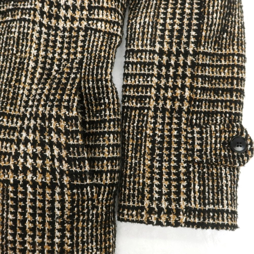 【中古】タリアトーレ TAGLIATORE ウールアクリル チェック ダブルブレストコート ベージュxブラック【 46 】【 状態ランクB 】【 メンズ 】