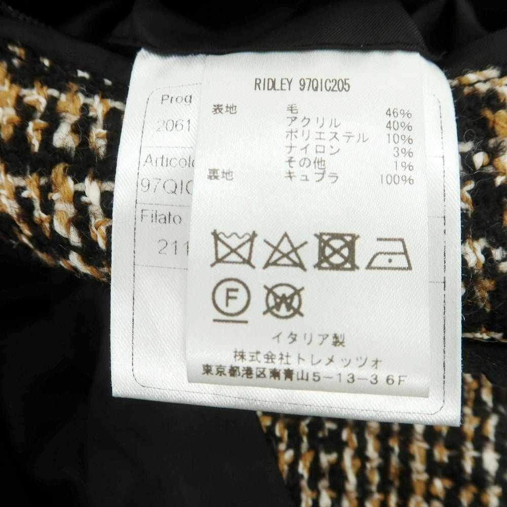 【中古】タリアトーレ TAGLIATORE ウールアクリル チェック ダブルブレストコート ベージュxブラック【 46 】【 状態ランクB 】【 メンズ 】