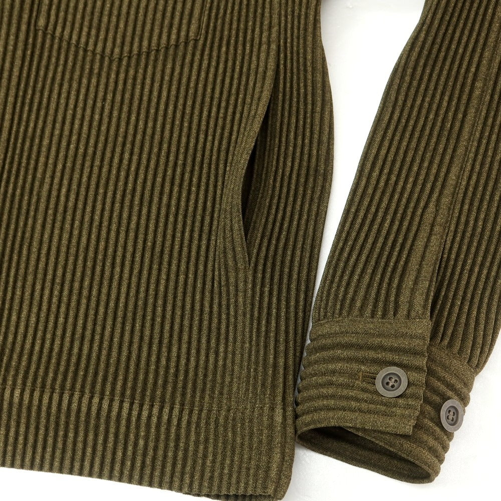【中古】オム プリッセ イッセイミヤケ HOMME PLISSE ISSEY MIYAKE 2025年春夏 プリーツ加工 トラッカージャケット オリーブ【 表記なし(L位) 】【 状態ランクA 】【 メンズ 】