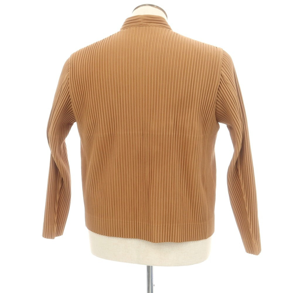 【中古】オム プリッセ イッセイミヤケ HOMME PLISSE ISSEY MIYAKE プリーツ加工 カーディガン ライトブラウン【 表記なし(L位) 】【 状態ランクB 】【 メンズ 】