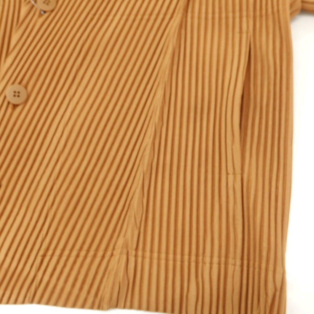 【中古】オム プリッセ イッセイミヤケ HOMME PLISSE ISSEY MIYAKE プリーツ加工 カーディガン ライトブラウン【 表記なし(L位) 】【 状態ランクB 】【 メンズ 】