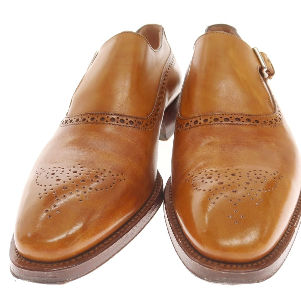 【中古】サントーニ Santoni モンクストラップ ドレスシューズ ライトブラウン【 7 】【 状態ランクA 】【 メンズ 】