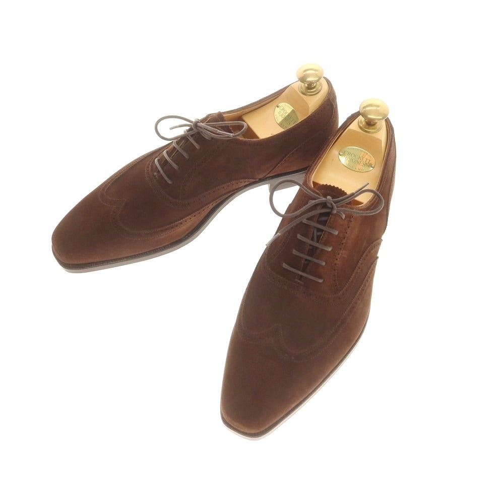 【中古】【未使用】クロケットアンドジョーンズ CROCKETT&JONES DRUMMOND スエード ウイングチップ ドレスシューズ ブラウン【 7E 】【 状態ランクS 】【 メンズ 】