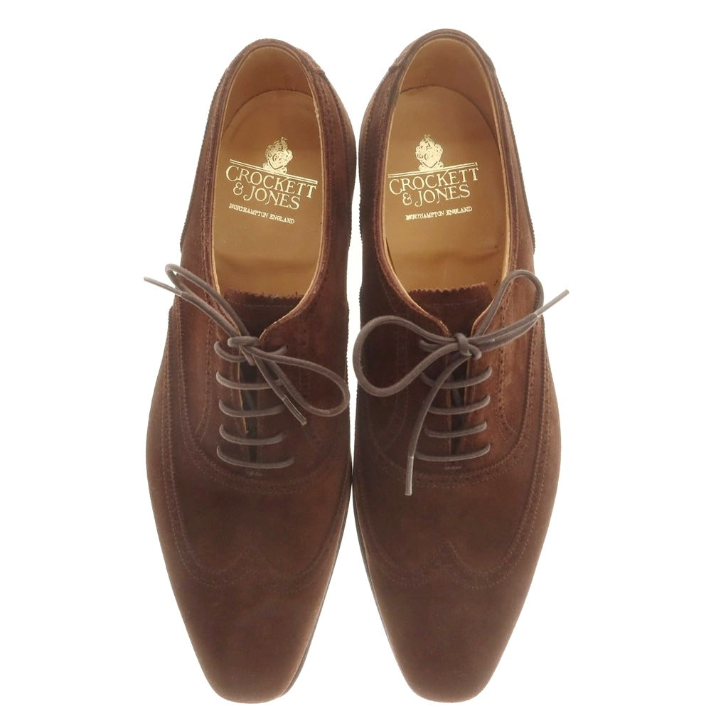 【中古】【未使用】クロケットアンドジョーンズ CROCKETT&JONES DRUMMOND スエード ウイングチップ ドレスシューズ ブラウン【 7E 】【 状態ランクS 】【 メンズ 】