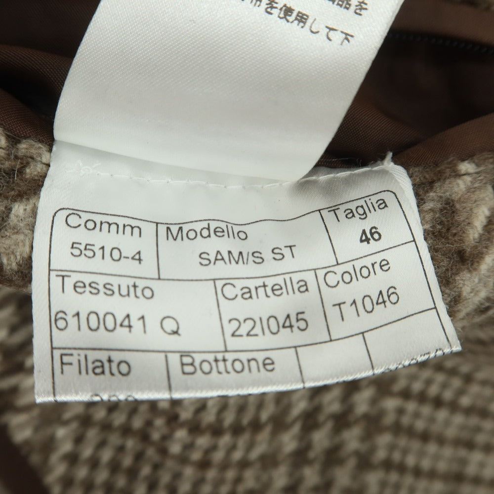 【中古】タリアトーレ TAGLIATORE Brilla per il gusto別注 ウール チェック ステンカラーコート グレーxブラウン【 46 】【 状態ランクA 】【 メンズ 】