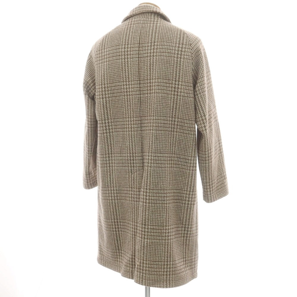【中古】タリアトーレ TAGLIATORE Brilla per il gusto別注 ウール チェック ステンカラーコート グレーxブラウン【 46 】【 状態ランクA 】【 メンズ 】