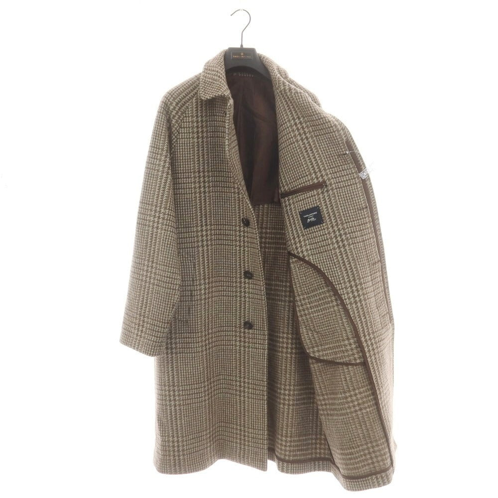 【中古】タリアトーレ TAGLIATORE Brilla per il gusto別注 ウール チェック ステンカラーコート グレーxブラウン【 46 】【 状態ランクA 】【 メンズ 】