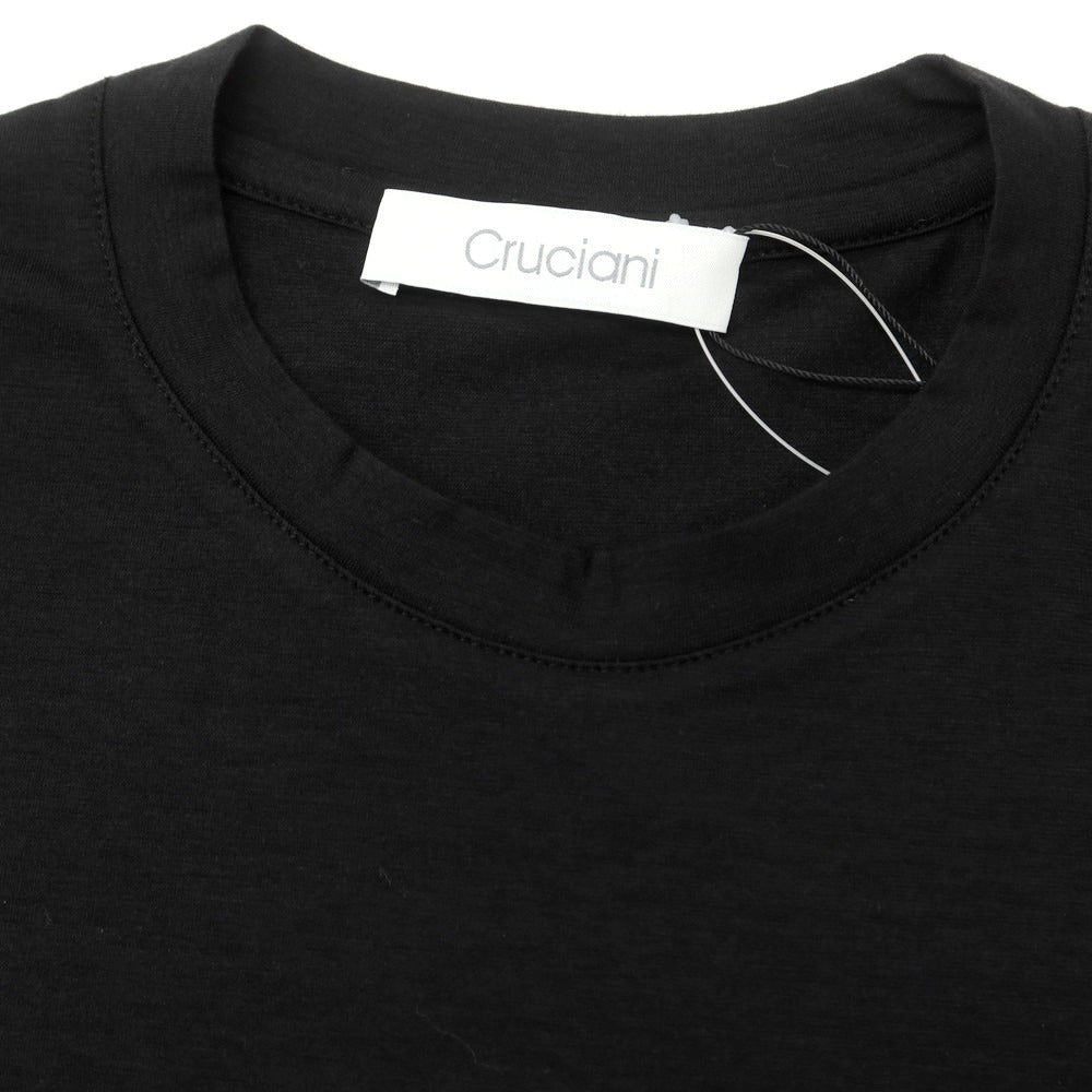 【新品】クルチアーニ CRUCIANI ストレッチコットン 半袖Tシャツ ブラック【 48 】【 状態ランクN 】【 メンズ 】