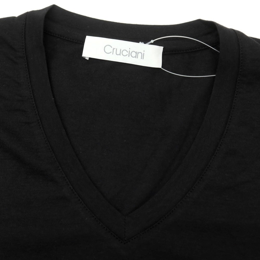 【新品】クルチアーニ CRUCIANI ストレッチコットン 半袖Tシャツ ブラック【 46 】【 状態ランクN 】【 メンズ 】