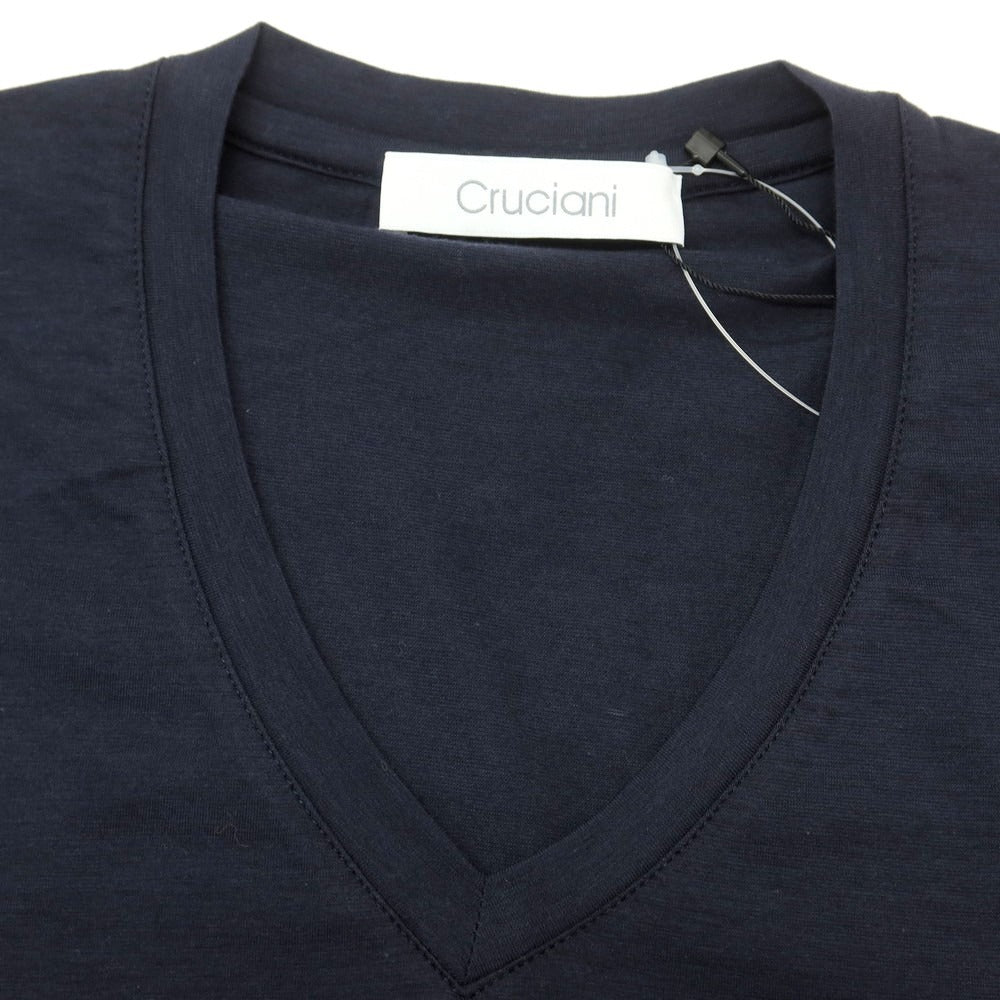 【新品】クルチアーニ CRUCIANI ストレッチコットン 半袖Tシャツ ネイビー【 48 】【 状態ランクN 】【 メンズ 】