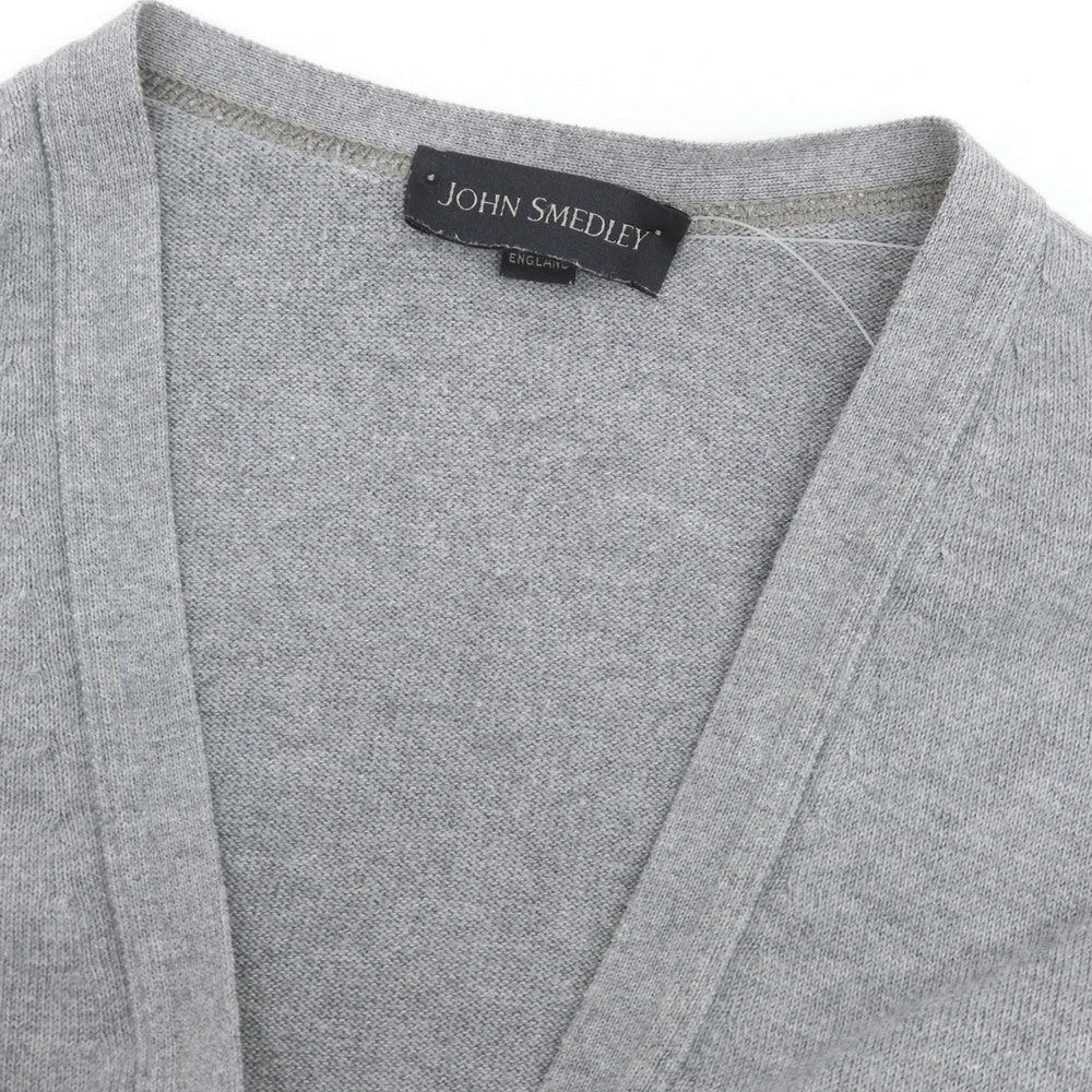 【中古】ジョンスメドレー JOHN SMEDLEY ハイゲージ コットン カーディガン グレー【 M 】【 状態ランクC 】【 メンズ 】