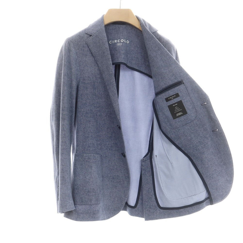 【中古】チルコロ1901 CIRCOLO 1901 コットン ジャージー 2B カジュアルジャケット ネイビー【 44 】【 状態ランクC 】【 メンズ 】