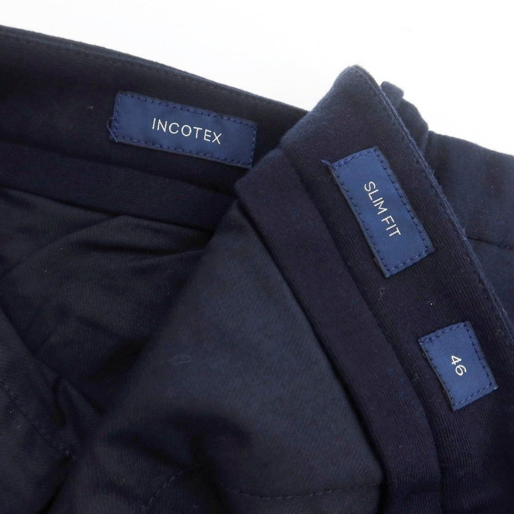 【中古】インコテックス INCOTEX コットンナイロン ジャージー イージースラックスパンツ ネイビー【 46 】【 状態ランクB 】【 メンズ 】