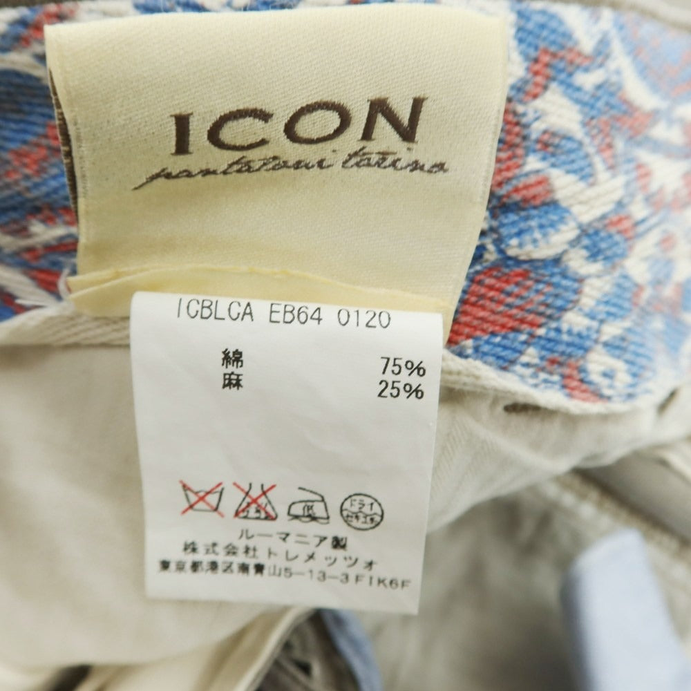 【中古】アイコン ICON コットンリネン カーゴ ショートパンツ グレージュ系【 44 】【 状態ランクB 】【 メンズ 】