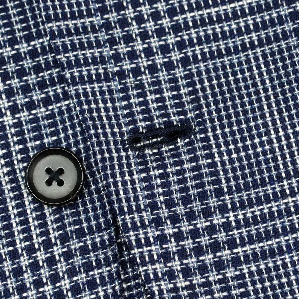 【中古】ブリッラ ペル イル グスト Brilla per il gusto ウールシルク グレンチェック 3B テーラードジャケット ネイビーxホワイト【 44 】【 状態ランクB 】【 メンズ 】