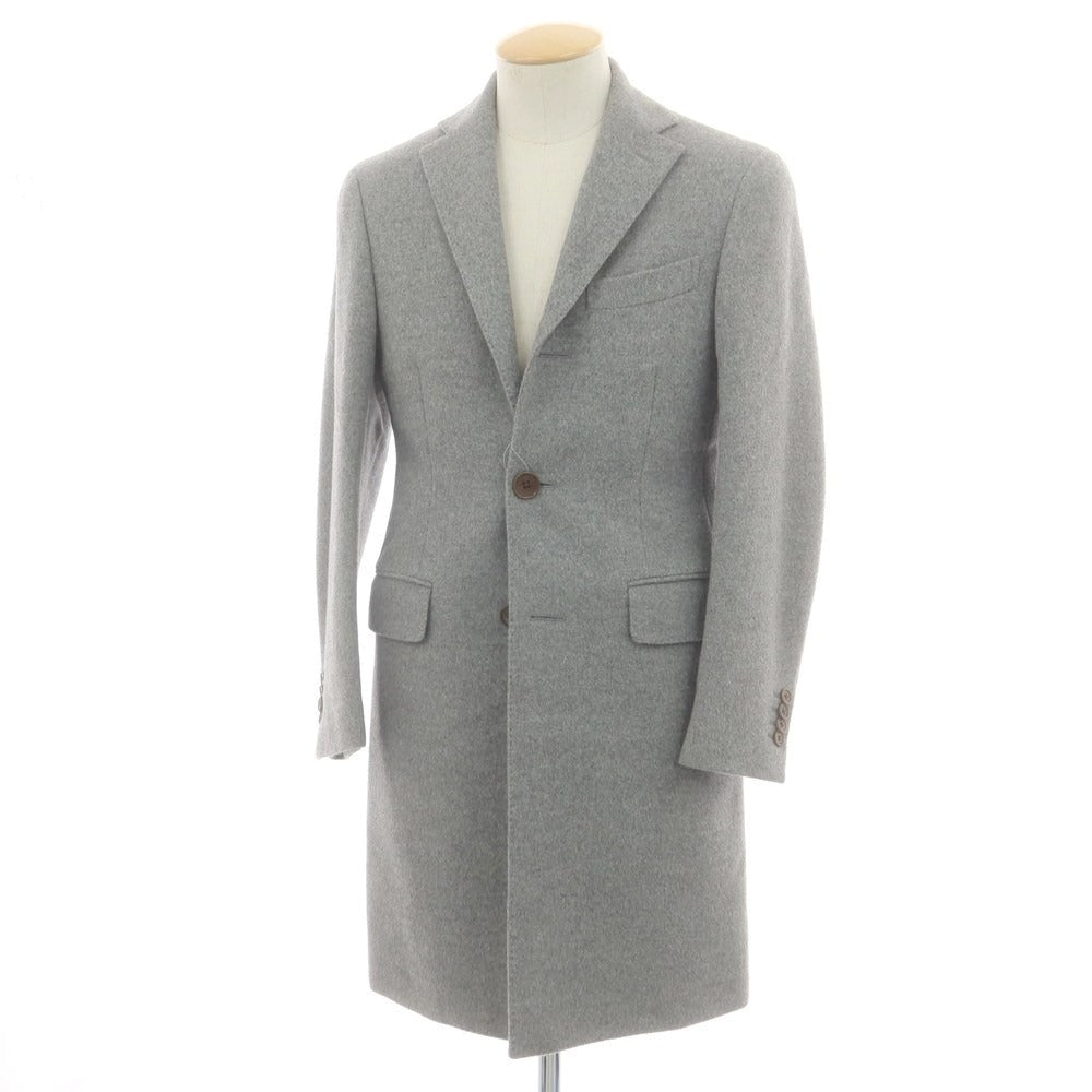 【中古】カンタレリ Cantarelli アンゴラウール チェスターフィールドコート グレー【 42 】【 状態ランクA 】【 メンズ 】