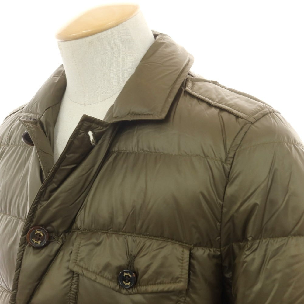 【中古】シーラップ Sealup ナイロン テーラード型 ダウンジャケット カーキ【 44 】【 状態ランクD 】【 メンズ 】