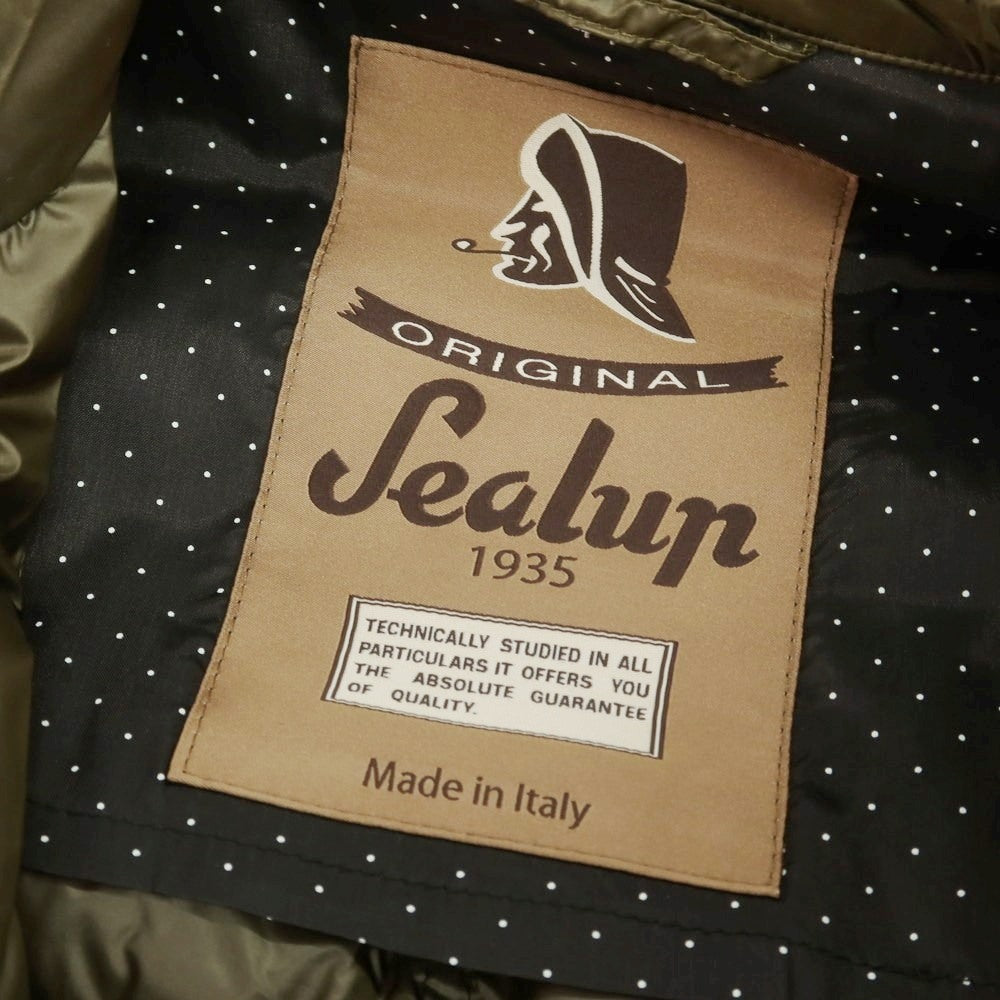 【中古】シーラップ Sealup ナイロン テーラード型 ダウンジャケット カーキ【 44 】【 状態ランクD 】【 メンズ 】