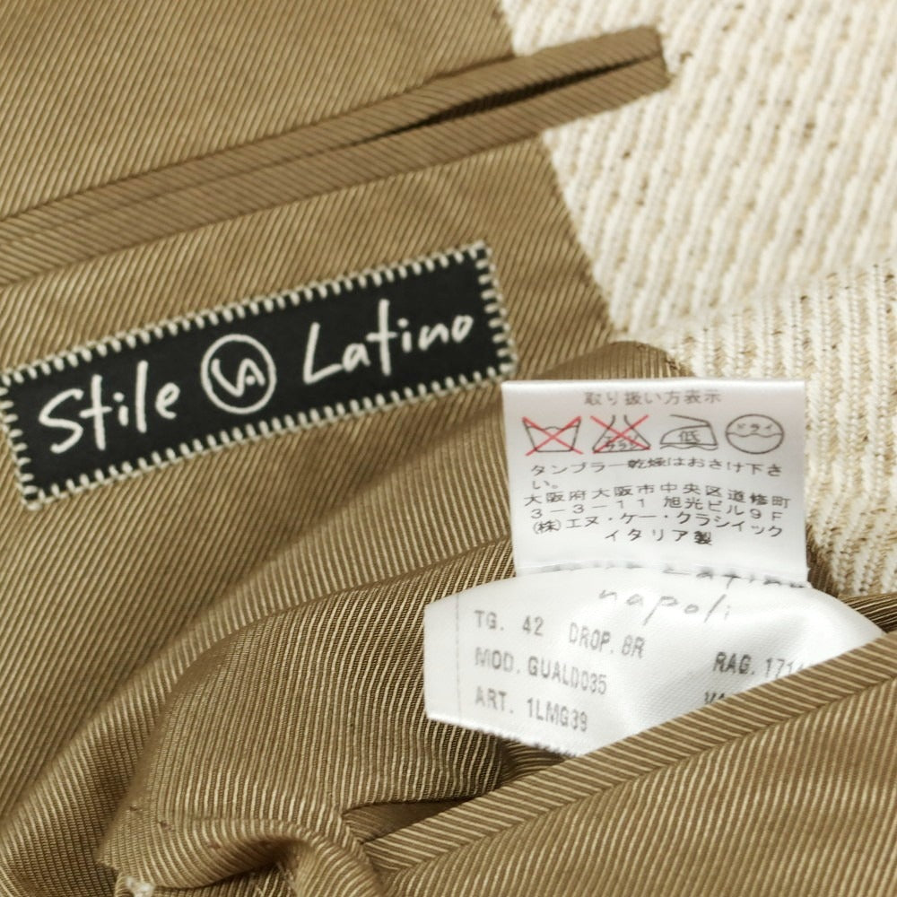 【中古】スティレ ラティーノ STILE LATINO コットンシルク 3B テーラードジャケット ベージュ【 42Drop8 】【 状態ランクB 】【 メンズ 】