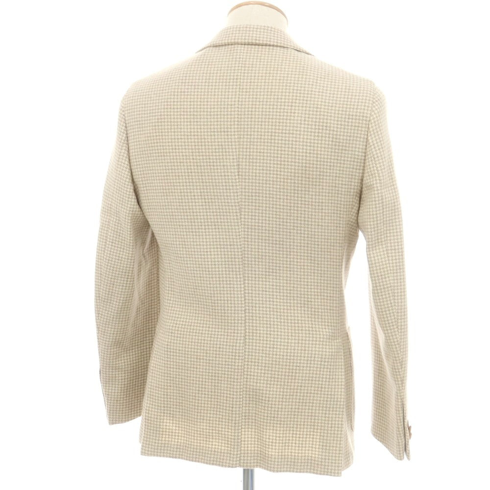 【中古】ボリオリ BOGLIOLI DOVER ウールカシミヤ テーラードジャケット グレージュxアイボリー【 44 】【 状態ランクA 】【 メンズ 】