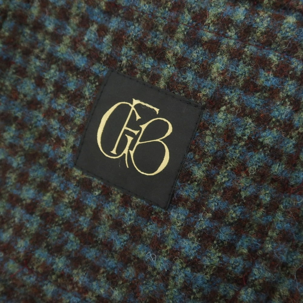 【中古】エルネスト ernesto GFB アルパカウール チェック カジュアルジャケット ブラウンxグリーン【 44 】【 状態ランクB 】【 メンズ 】