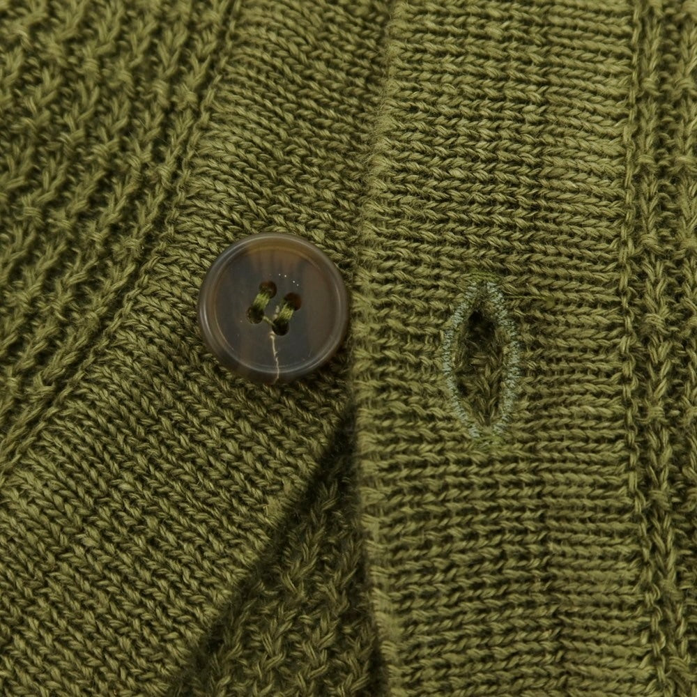 【中古】【未使用】ラルディーニ LARDINI リネン 襟付き カーディガン オリーブ【 44 】【 状態ランクS 】【 メンズ 】